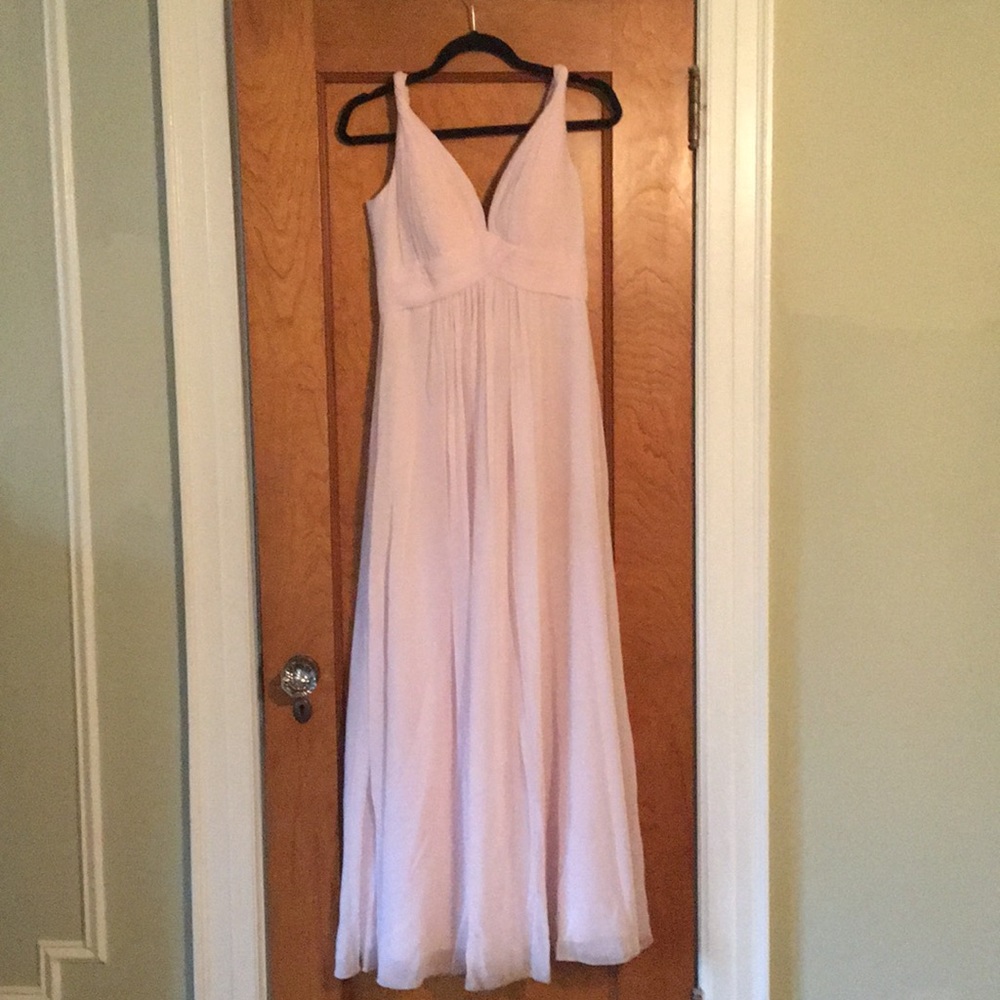 Azazie chiffon bridesmaid dress in Blushing Pink